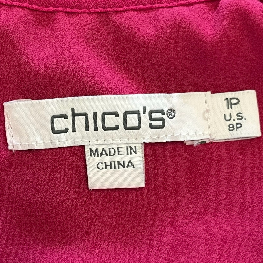 Chico's 1P Maxi Dress Color Block Ruffle Halter Sleeveless Party‎ Dress Petite M - Picture 6 of 16